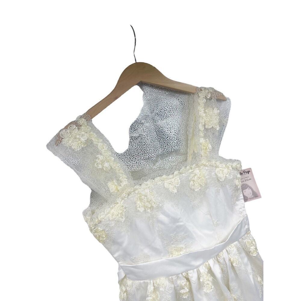 Heart Of Haute Bettie Paige White Cream Lace Formal Wedding Dress Womens 8 — image 5 of 8